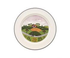 Villeroy & Boch Design Naif Plato Llano Cazador de Diseño Clásico con Alegre decoración, Porcelana, Verde, 27 cm