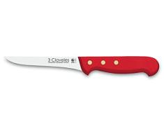 3 Claveles Cuchillo deshuesar Uniblock de 13 cm, Acero Inoxidable, Rojo, 32x4x1.5 cm