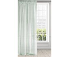 Eurofirany Cortina Lisa Transparente Fruncido, Elegante, Dormitorio, salón, 1 Unidad, Tela, Verde Menta, 140 x 270 cm