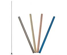 Lurch 240990 Pajitas rectas de acero inoxidable, 18 cm de longitud, 4 unidades con cepillo de limpieza 18/8