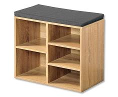 Kesper zapatero con cojÃ­n del asiento, 51,5Â x 29,5Â x 48Â cm, Natural