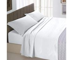 Italian Bed Linen Max Color Sábana Encimera, 100% Algodón, Blanco, 180x300 cm