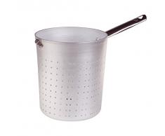 Ollas Mango de Aluminio Agnelli Colador/Scaldapasta cilÃ­ndrico con tubulares de Acero Inoxidable, Plata, 24 cm