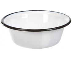 Karl KrÃ¼ger - Cuenco esmaltado, color blanco con borde negro, 20 cm
