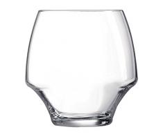 Chef & Sommelier UI033 Kwarx Vaso bajo, transparente, base estrecha y boca ancha, 38 cl, lote de 6