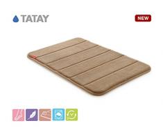 TATAY 5513000 - Nuvola Alfombra de baÃ±o Suave, Acolchada, absorvente y de Secado rÃ¡pido, Beige, 40x3x60 cm