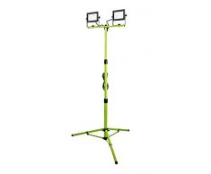 Luceco Foco de Trabajo TrÃpode 2x 30W, Luz Portátil IP65 Impermeable, Lampara LED Portátil para Obras, Jardines, Automóviles, Garajes
