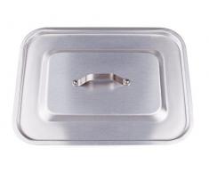 Ollas Plan de Agnelli para Cubrir rectangulares Esquinas Redondas, Aluminio, Plata, 65x43 cm