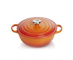 LE CREUSET Evolution La Marmite Cacerola con Tapa, Redonda, Todas Las Fuentes de Calor Incl. inducciÃ³n, 4,1 l, Hierro Fundido, Naranja(VolcÃ¡nico), 26 cm