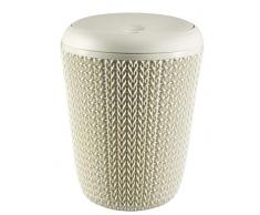 Keter Papelera para el baño Knit, Blanco Oasis, 20.4x20.4x27.5 cm, 235057