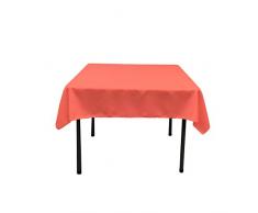 La Lino poliéster popelÃn Mantel Cuadrado, poliéster, Coral, 52 by 52-Inch