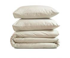 AmazonBasics - Juego de funda nórdica 100% algodón - 155 x 200 cm / 80 x 80 cm, Blanco lavandería