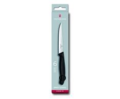 Victorinox Steakmesser Swissclassic Spitz 6 per Pack Cuchillo, Negro, Mediano