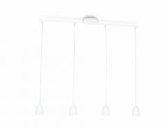 Philips myLiving Wolga - Lámpara colgante, LED, 4 luces, metal, luz blanca cálida, IP20, color blanco