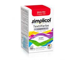 Simplicol Expert Fabric Dye Tinte de ColoraciÃ³n para Textiles: Lavado a Mano o Lavadora - TiÃ±e y Restaura Sus Telas y Ropa - Rojo Amapola