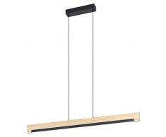 EGLO LÃ¡mpara colgante LED Camacho, 1 foco, lÃ¡mpara de techo regulable, lÃ¡mpara de techo moderna de acero, madera y plÃ¡stico, lÃ¡mpara de comedor en negro, natural, blanco, lÃ¡mpara de salÃ³n colgante