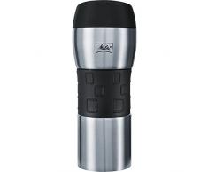 Melitta Taza Térmica 350ml, Doble Pared, Conserva Bebidas Frías y Calientes, Acero Inoxidable, 0.35 litros, Negro, Plata