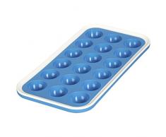 LEVIVO Molde de Silicona para 18 Cubitos de Hielo semicirculares, Azul, 15 cm