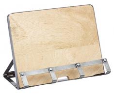 Industrial Kitchen Atril para Libros y Tablets, Metal / Madera, 26 x 21 cm