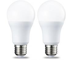 AmazonBasics Bombilla LED Esférica E27, 10.5W (equivalente a 75W), Blanco Cálido - 2 unidades