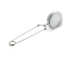 Quid Serenia Filtro Pinza para Té, Acero Inoxidable, Gris, 18x5x5 cm