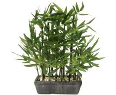 Flair Flower Cuenco con Piedras Decorativas, bambÃº, Hierba de citronela, Verdes, Flores Artificiales, Maceta, Plantas de Interior, 41 cm