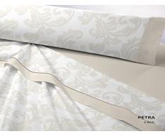 Franela Dart Petra Juego de Cama, Algodón, Beige, 200x200x1 cm