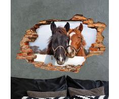 Ambiance Sticker Pegatinas Adhesivas Efecto 3D con diseÃ±o de Caballos, decoraciÃ³n de Pared con el Ojo y el salÃ³n, 60 x 90 cm