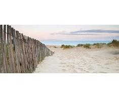 Legendarte PL-123 Cuadro Playa Solitaria. Impresión Digital sobre Lienzo, Multicolor, 30x90