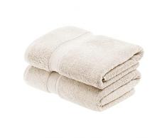 Superior Egipcio sólido Juego de Toallas, 100% algodón Peinado de Fibra Larga, Crema, Bath Towel 2-Pack, 2