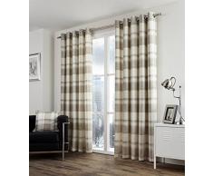 Dreams n Drapes 46 x 182,88 cm Balmoral a Cuadros con Forro Cortinas, Natural
