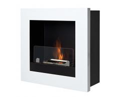 Tecno Air System Asolo Wall-mountable Fireplace Bioetanol Color Blanco - Chimenea (450 mm, 180 mm, 450 mm, 9 kg)