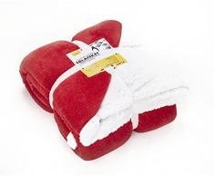 Penguin HomeÂ® Flannel Sherpa Blanket|Color - Mulberry Red| Ultra-Soft Plush Thick and Cozy Reversible Microfiber for All Season Use, Bedroom, Sofa and Home