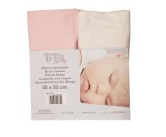Ti TIN | Pack de 2 SÃ¡banas Bajeras para Cuna o Maxicuna | 100% AlgodÃ³n | SÃ¡banas Bajeras Ajustables con ElÃ¡sticos | Pack 2 Unidades | Blanco y Rosa | 70 x 140 cm