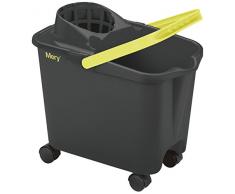 Mery 0325.32 Cubo con Ruedas, Polipropileno, Gris, 25.5x39x36.5 cm