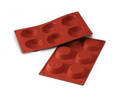 SF016 Molde de Silicona 6 cavidades con Forma de tartelette, Color Terracota