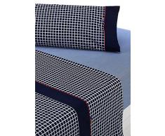 SABANALIA - Juego de sábanas Estampadas Shirt (Disponible en Varios tamaños y Colores), Cama 200, Azul