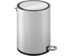 Wenko Cubo de basura con pedal Monza de 3L mate de acero inoxidable, color plateado