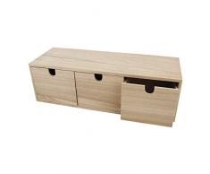 Rayher Cajonera pequeÃ±a de madera, 3 cajones, 37,5x13x11,5 cm, para personalizar y decorar, 6190300