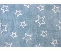 Aratextil Estrella Alfombra Infantil, Algodón, Celeste, 120x160 cm