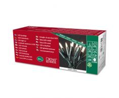 Konst Smide 6303-100 - Mini guirnalda de bombillas led (50 diodos blancos, 230 V, para interiores, cable verde), diseÃ±o retro