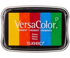 Rayher Almohadilla para sellos Versacolor Arco iris, 5 tonos, 4,7x7,5cm, para embossing, 2839749