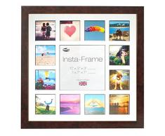 Inov8 16 x 40,64 cm Insta-Frame Marco para Instagram 13/de estampado a cuadros de fotos con paspartú blanco y negro con borde, 2 unidades, madera de nogal brillante