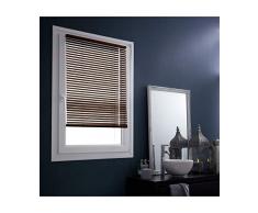 madecostore - Estor Veneciano de Aluminio Easy Chocolate â 67 x 150 cm â Mecanismo autobloqueante â Hojas 25 mm â Sin taladrar