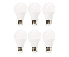 AmazonBasics Professional - Bombilla de tipo Edison LED, casquillo E27, equivalente a 75Â W, blanco frÃo - juego de 6