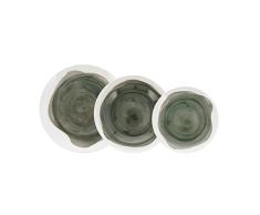 BIDASOA ETHEREA - Vajilla Porcelana verde 18 Piezas-6 Personas