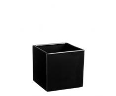 MICA Decorations 707028 Zilla Maceta de cerámica, cerámica, Negro, 10 x 10 x 10 cm