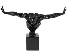 Kare Objeto De Decoración Athlet Negro Pequeño Fitness Estatua Diseño Hombre Escultura Deco Atleta, 29 x 43 x 15 cm, Fibra de Vidrio