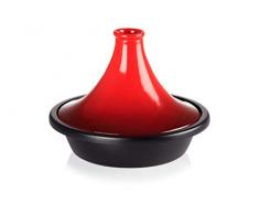 Le Creuset Tajine de hierro fundido, diametro 27 cm, Apto para todas las fuentes de calor, incluso inducción y horno, Cereza, 25138270600422