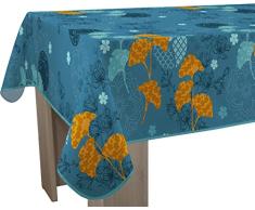 Le linge de Jules Mantel Antimanchas Ginko Azul - Rectángulo 150 x 300 cm